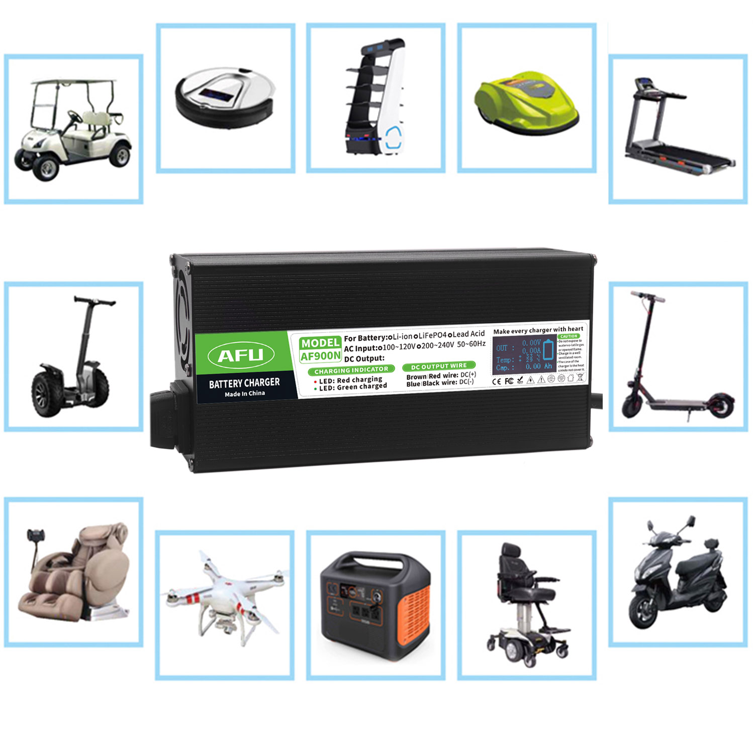 84V 20A Smart Charger - 58.4V 15A LiFePO4 Battery Charger With