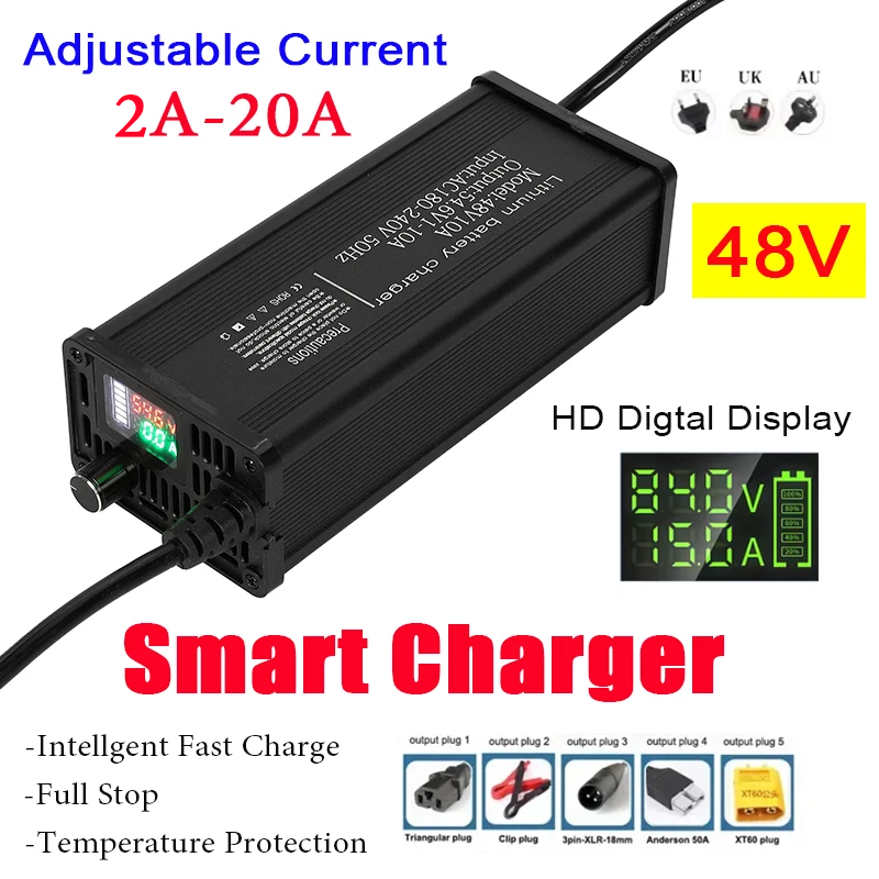48V Aluminum Shell Adjustable  - đánh giá và giá 84V 20A Smart Charger