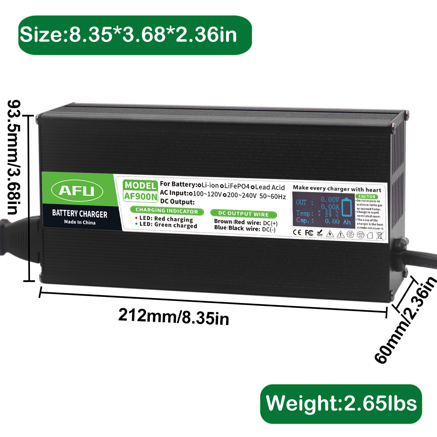 58.4V 15A LiFePO4 Battery Char - đánh giá và giá 84V 20A Smart Charger